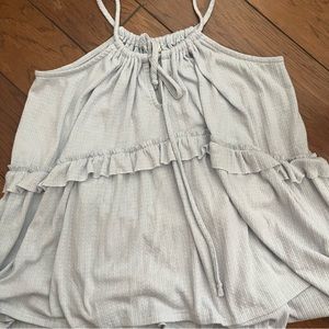 Light blue baby toll tank top with ruffles